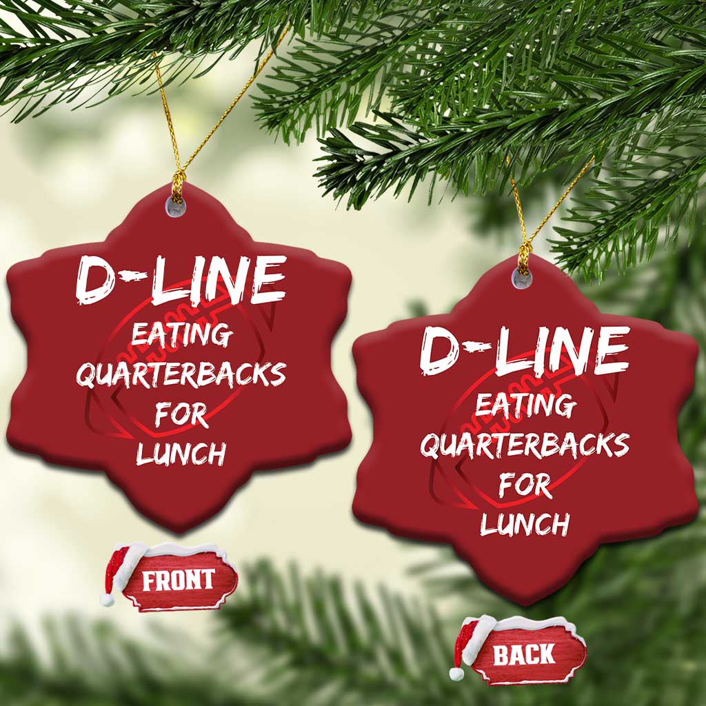 Football Linemen Christmas Ornament D Line Eating Quarterbacks Defensive - Wonder Print Shop