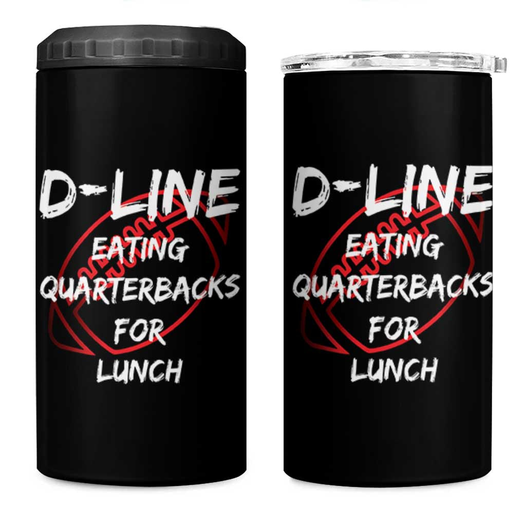 Football Linemen 4 in 1 Can Cooler Tumbler D Line Eating Quarterbacks Defensive - Wonder Print Shop