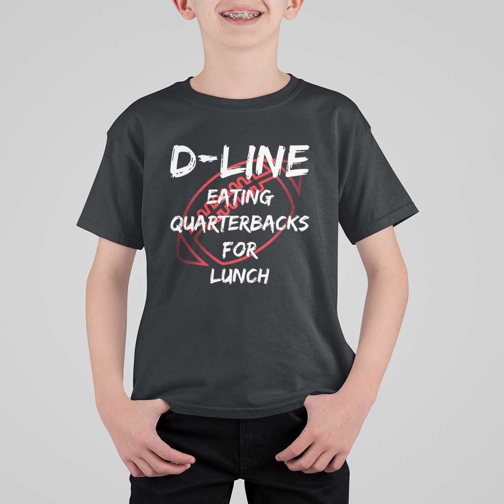 Football Linemen T Shirt For Kid D Line Eating Quarterbacks Defensive - Wonder Print Shop
