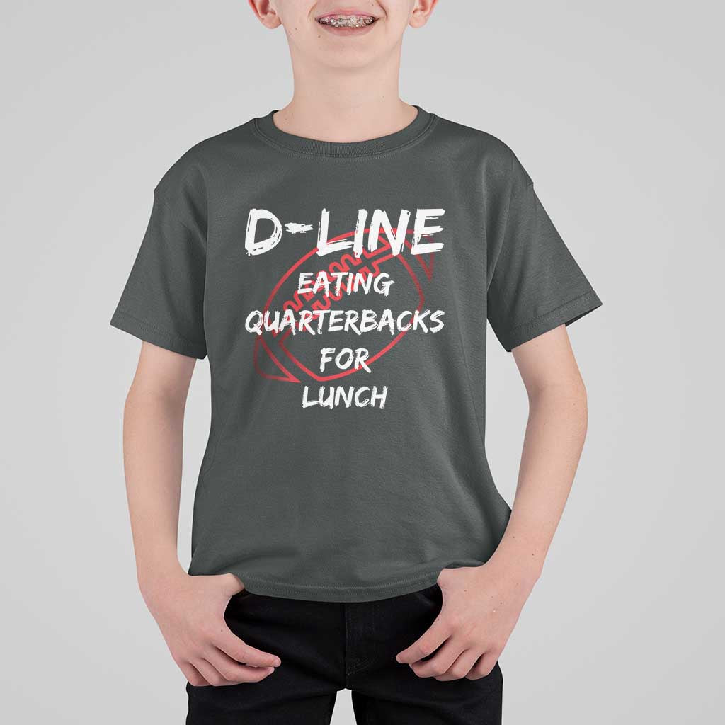 Football Linemen T Shirt For Kid D Line Eating Quarterbacks Defensive - Wonder Print Shop