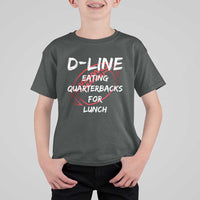Football Linemen T Shirt For Kid D Line Eating Quarterbacks Defensive - Wonder Print Shop