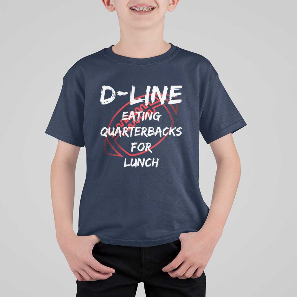 Football Linemen T Shirt For Kid D Line Eating Quarterbacks Defensive - Wonder Print Shop