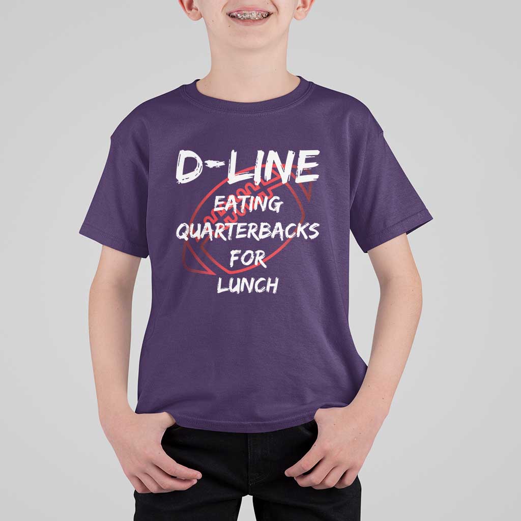 Football Linemen T Shirt For Kid D Line Eating Quarterbacks Defensive - Wonder Print Shop