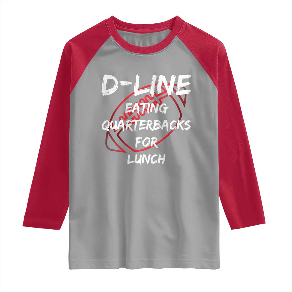 Football Linemen Raglan Shirt D Line Eating Quarterbacks Defensive - Wonder Print Shop