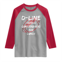 Football Linemen Raglan Shirt D Line Eating Quarterbacks Defensive - Wonder Print Shop