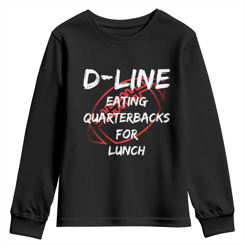 Football Linemen Youth Sweatshirt D Line Eating Quarterbacks Defensive - Wonder Print Shop