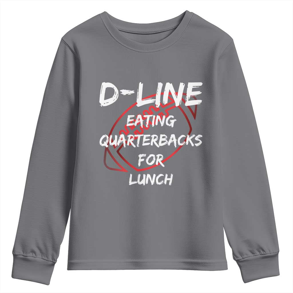 Football Linemen Youth Sweatshirt D Line Eating Quarterbacks Defensive - Wonder Print Shop