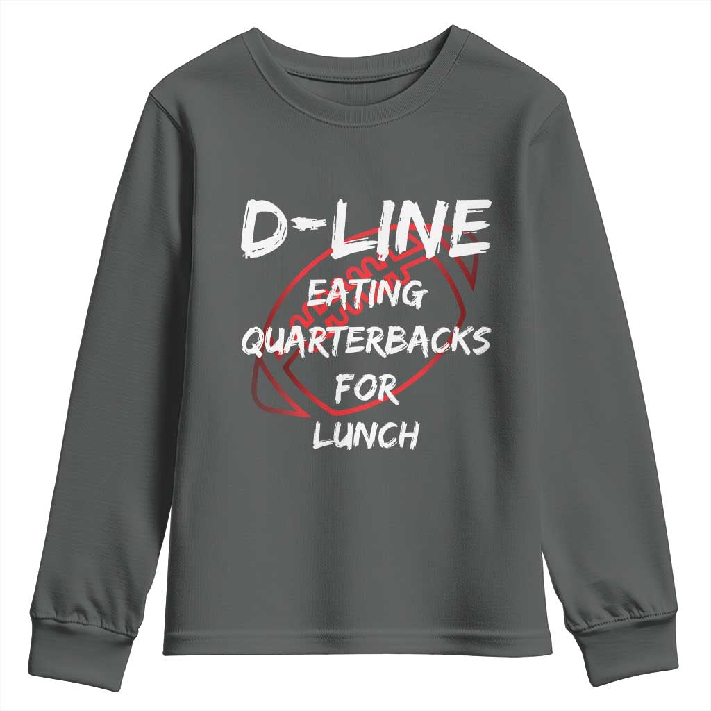 Football Linemen Youth Sweatshirt D Line Eating Quarterbacks Defensive - Wonder Print Shop