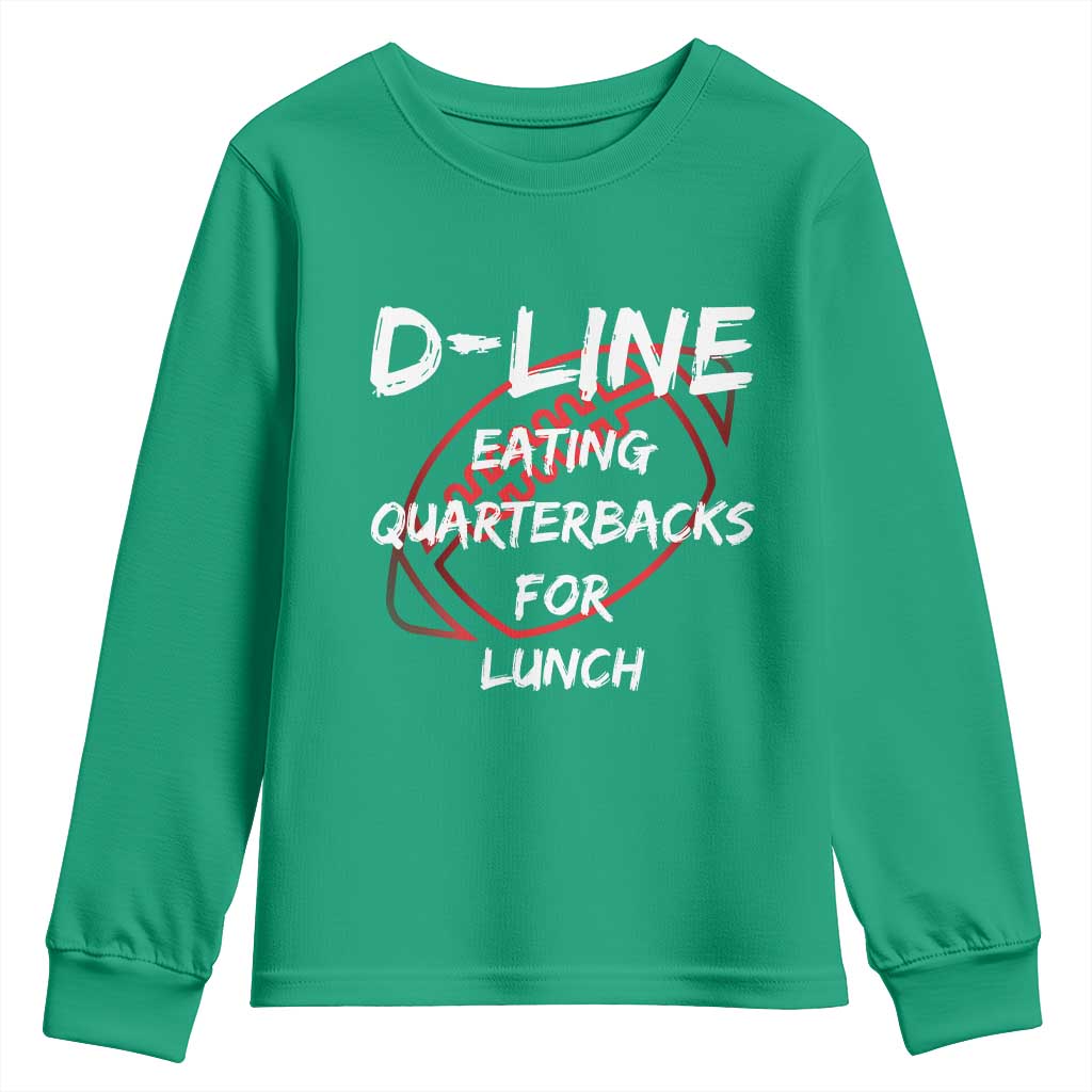 Football Linemen Youth Sweatshirt D Line Eating Quarterbacks Defensive - Wonder Print Shop