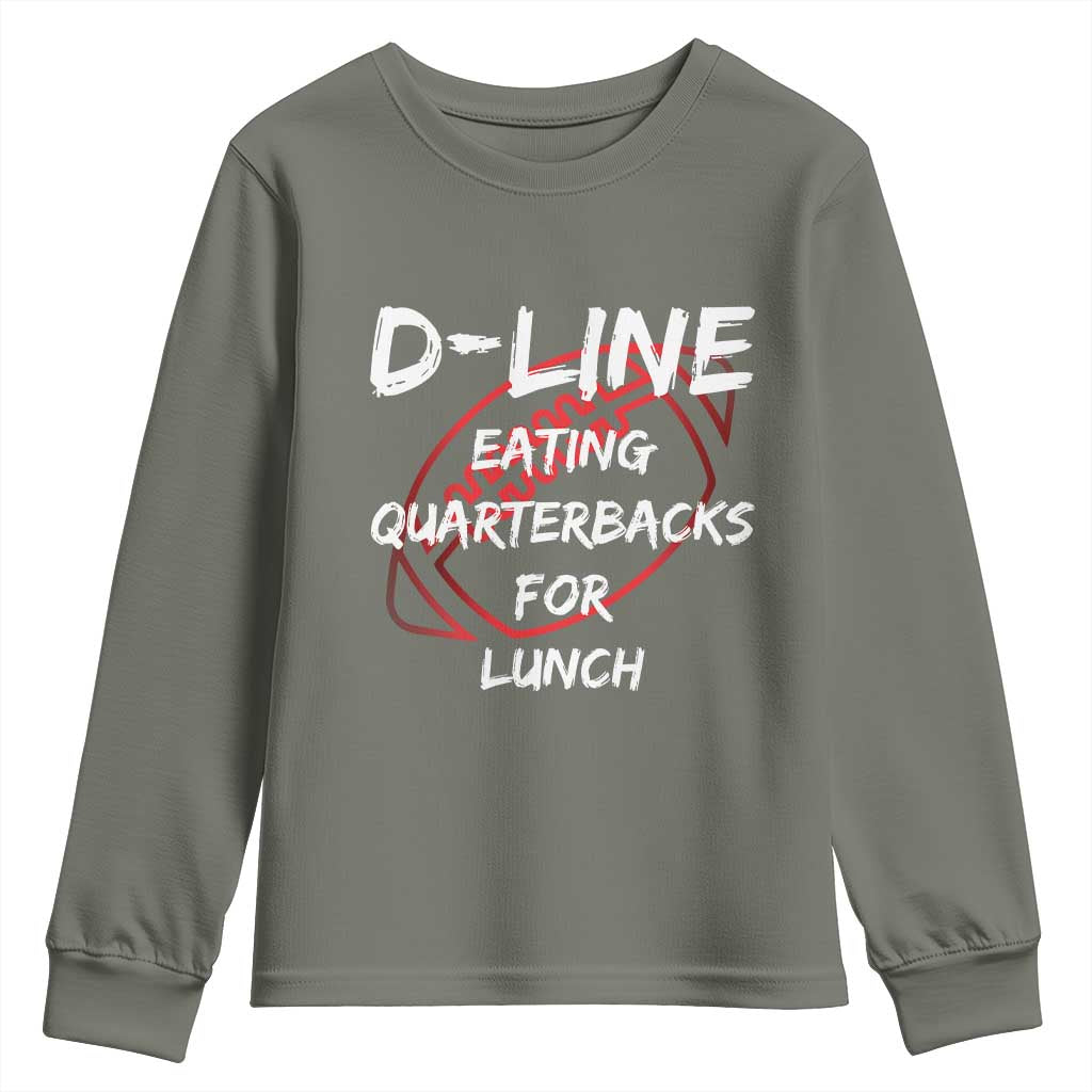 Football Linemen Youth Sweatshirt D Line Eating Quarterbacks Defensive - Wonder Print Shop