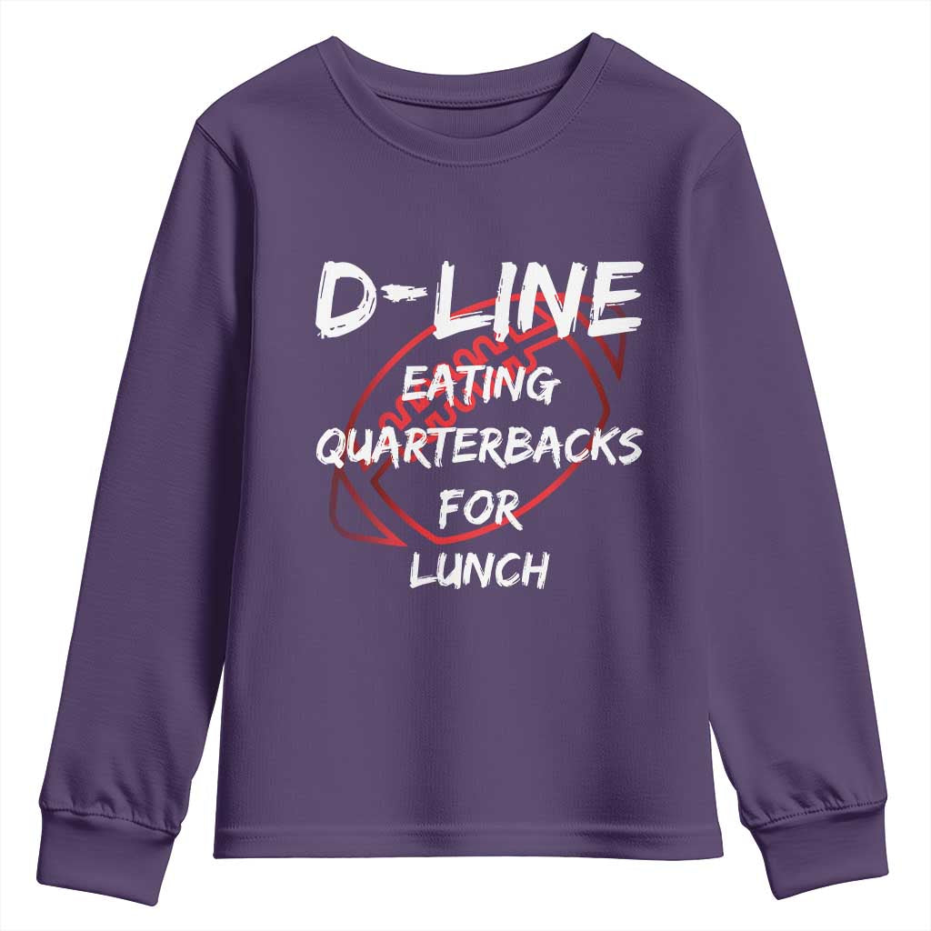 Football Linemen Youth Sweatshirt D Line Eating Quarterbacks Defensive - Wonder Print Shop