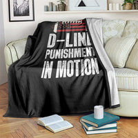 Football Defensive Lineman Throw Blanket D Line Punishment In Motion American Flag - Wonder Print Shop
