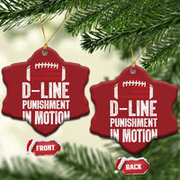 Football Defensive Lineman Christmas Ornament D Line Punishment In Motion American Flag - Wonder Print Shop