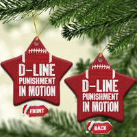 Football Defensive Lineman Christmas Ornament D Line Punishment In Motion American Flag - Wonder Print Shop