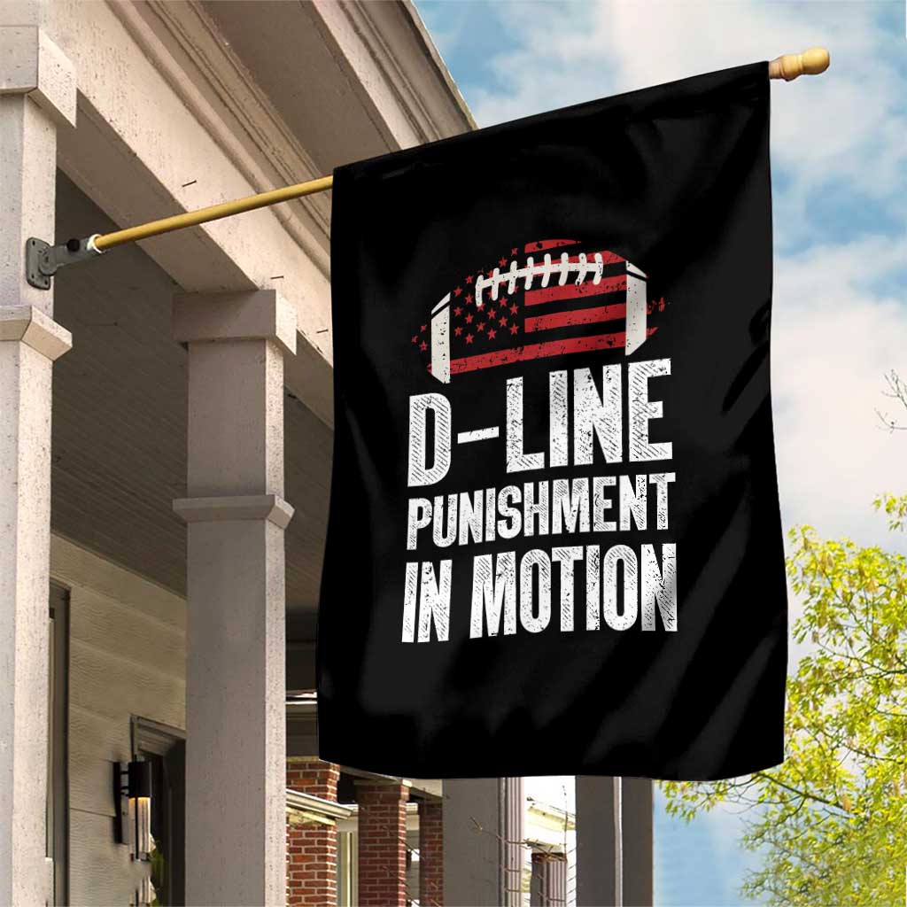 Football Defensive Lineman Garden Flag D Line Punishment In Motion American Flag - Wonder Print Shop