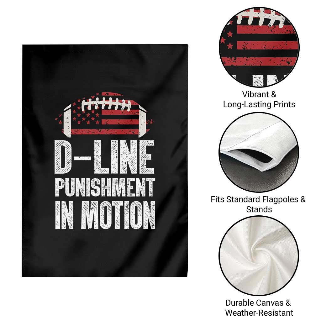 Football Defensive Lineman Garden Flag D Line Punishment In Motion American Flag - Wonder Print Shop