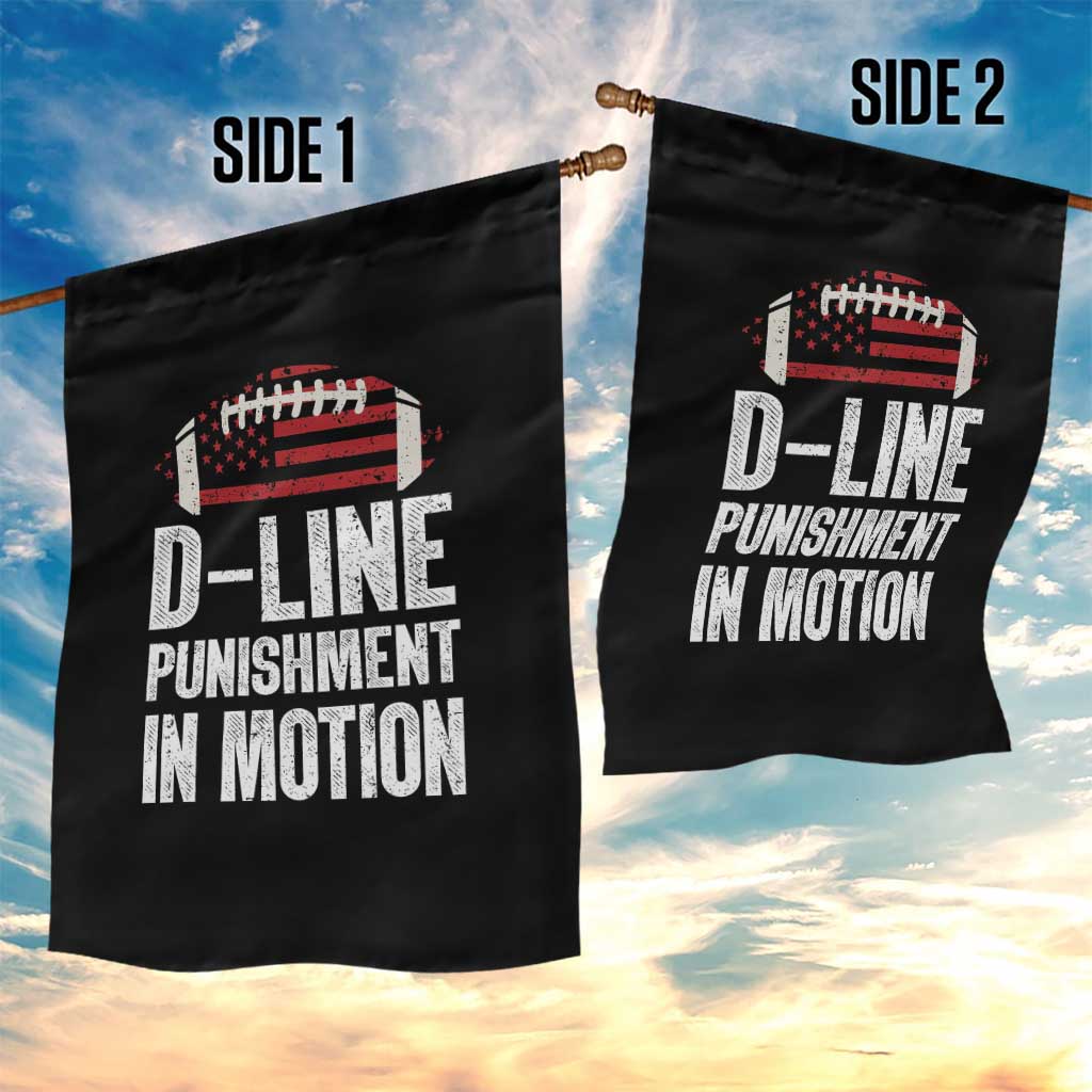 Football Defensive Lineman Garden Flag D Line Punishment In Motion American Flag - Wonder Print Shop