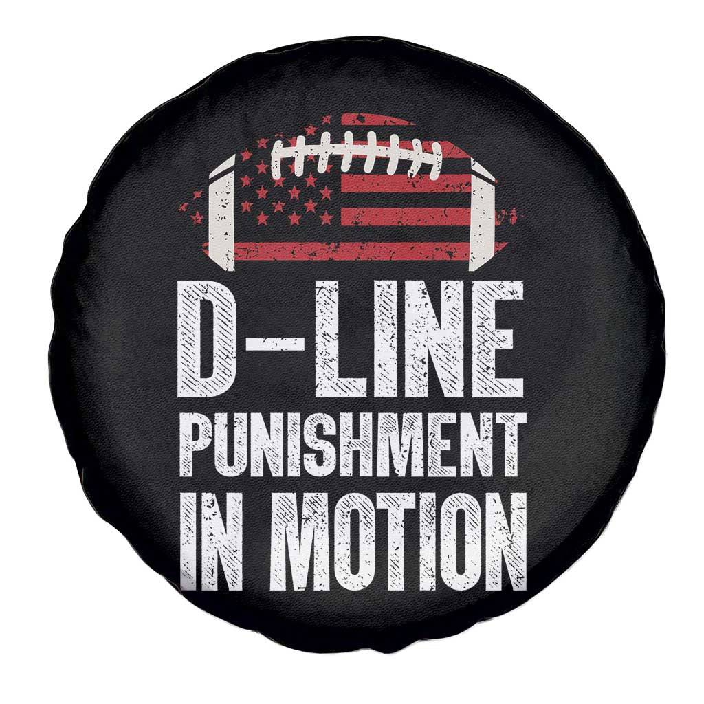 Football Defensive Lineman Spare Tire Cover D Line Punishment In Motion American Flag - Wonder Print Shop