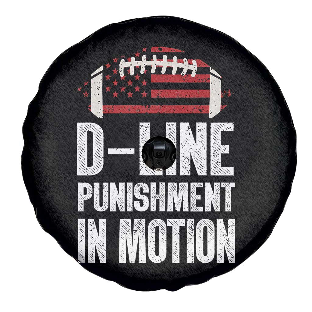 Football Defensive Lineman Spare Tire Cover D Line Punishment In Motion American Flag - Wonder Print Shop