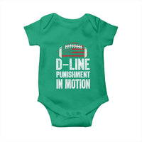Football Defensive Lineman Baby Onesie D Line Punishment In Motion American Flag - Wonder Print Shop