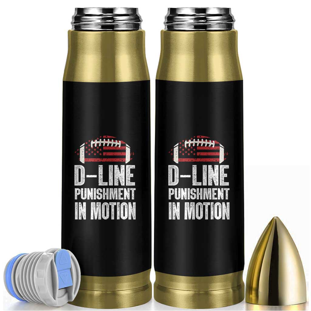 Football Defensive Lineman Bullet Tumbler D Line Punishment In Motion American Flag - Wonder Print Shop