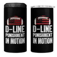 Football Defensive Lineman 4 in 1 Can Cooler Tumbler D Line Punishment In Motion American Flag - Wonder Print Shop