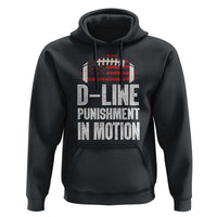 Football Defensive Lineman Hoodie D Line Punishment In Motion American Flag - Wonder Print Shop
