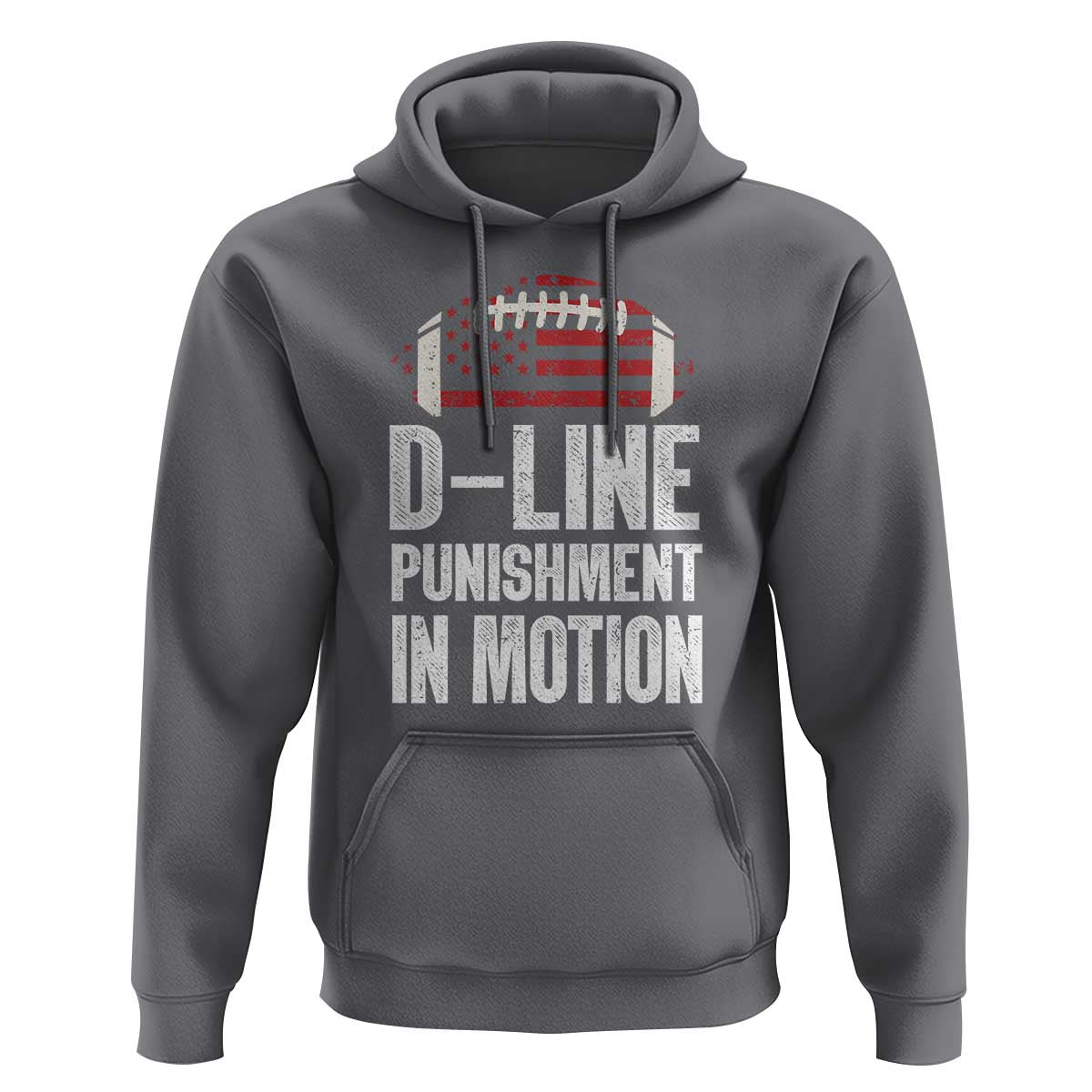 Football Defensive Lineman Hoodie D Line Punishment In Motion American Flag - Wonder Print Shop