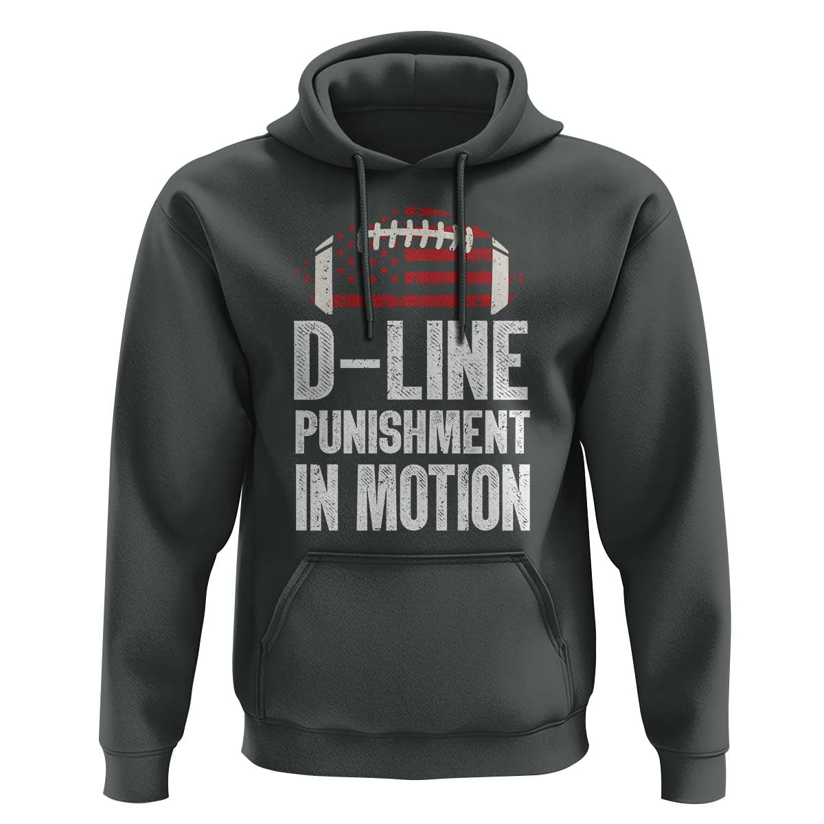 Football Defensive Lineman Hoodie D Line Punishment In Motion American Flag - Wonder Print Shop