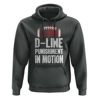 Football Defensive Lineman Hoodie D Line Punishment In Motion American Flag - Wonder Print Shop