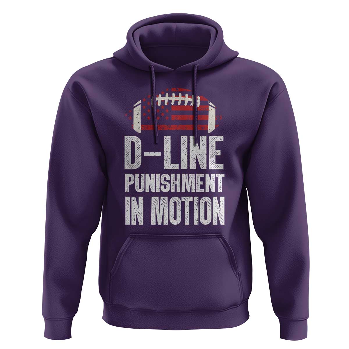 Football Defensive Lineman Hoodie D Line Punishment In Motion American Flag - Wonder Print Shop