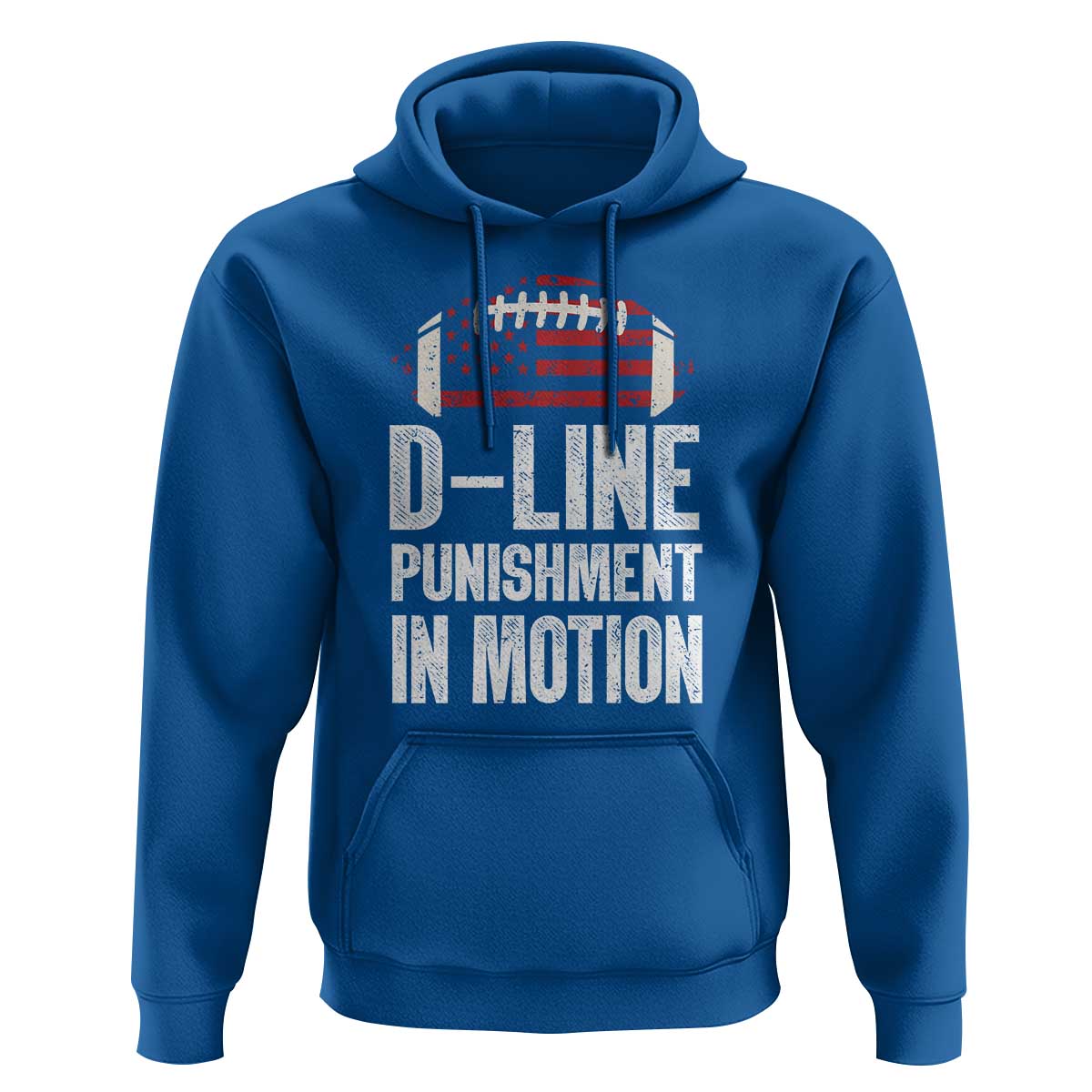 Football Defensive Lineman Hoodie D Line Punishment In Motion American Flag - Wonder Print Shop