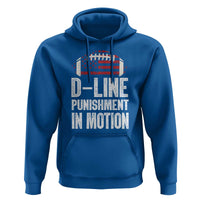 Football Defensive Lineman Hoodie D Line Punishment In Motion American Flag - Wonder Print Shop