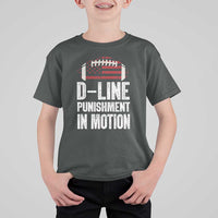 Football Defensive Lineman T Shirt For Kid D Line Punishment In Motion American Flag - Wonder Print Shop