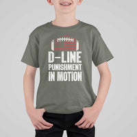 Football Defensive Lineman T Shirt For Kid D Line Punishment In Motion American Flag - Wonder Print Shop