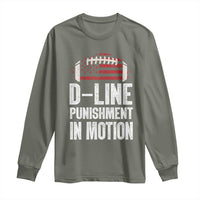 Football Defensive Lineman Long Sleeve Shirt D Line Punishment In Motion American Flag - Wonder Print Shop