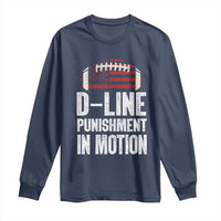 Football Defensive Lineman Long Sleeve Shirt D Line Punishment In Motion American Flag - Wonder Print Shop
