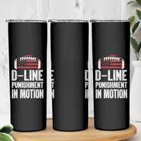 Football Defensive Lineman Skinny Tumbler D Line Punishment In Motion American Flag - Wonder Print Shop