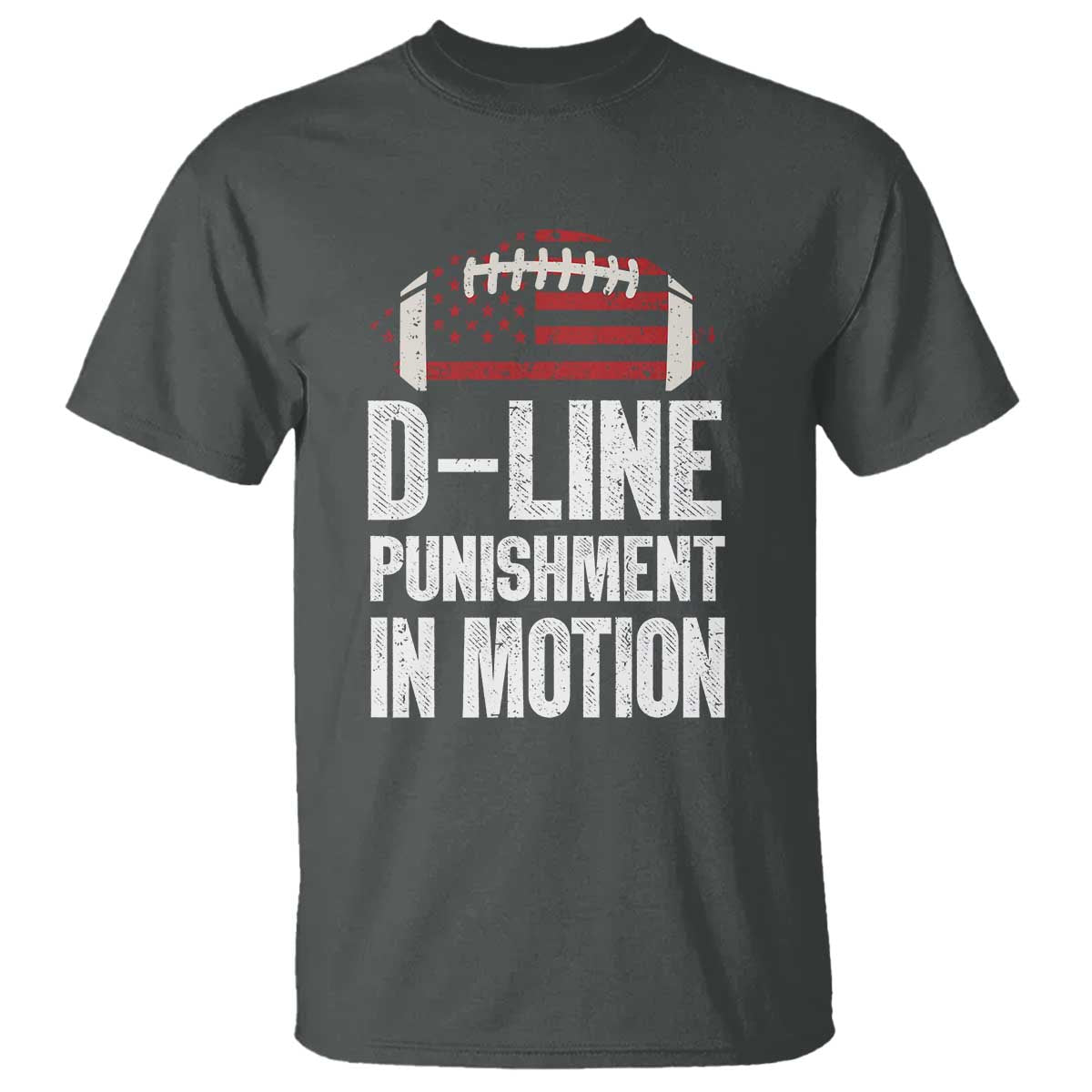 Football Defensive Lineman T Shirt D Line Punishment In Motion American Flag - Wonder Print Shop