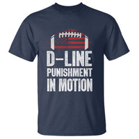 Football Defensive Lineman T Shirt D Line Punishment In Motion American Flag - Wonder Print Shop