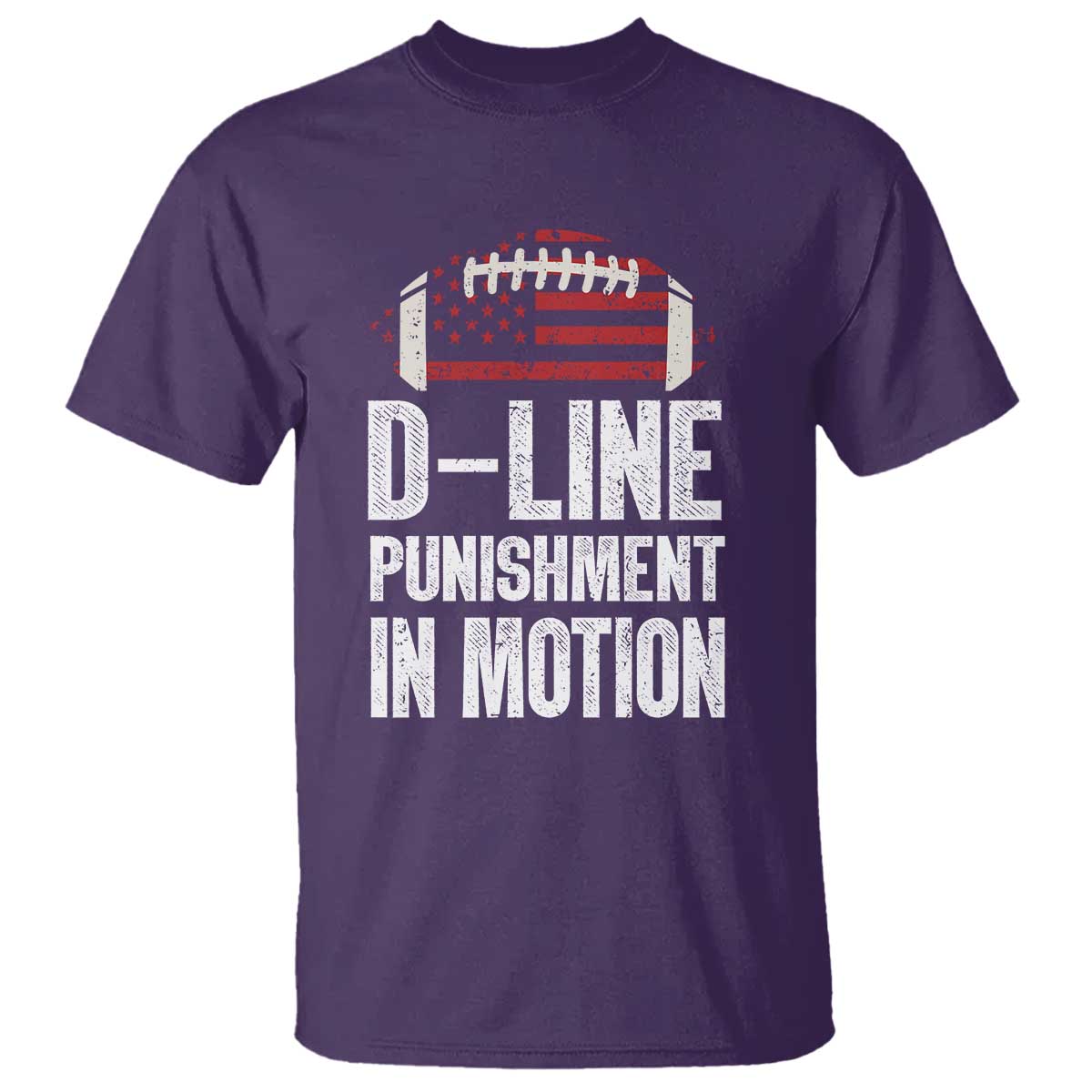 Football Defensive Lineman T Shirt D Line Punishment In Motion American Flag - Wonder Print Shop
