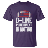 Football Defensive Lineman T Shirt D Line Punishment In Motion American Flag - Wonder Print Shop
