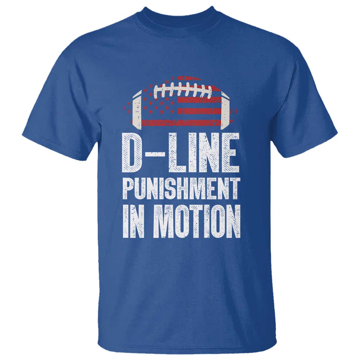 Football Defensive Lineman T Shirt D Line Punishment In Motion American Flag - Wonder Print Shop