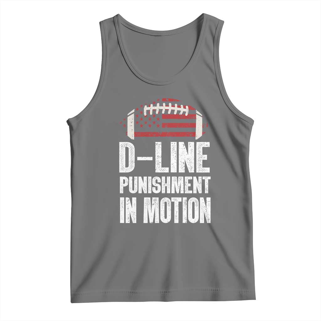 Football Defensive Lineman Tank Top D Line Punishment In Motion American Flag - Wonder Print Shop