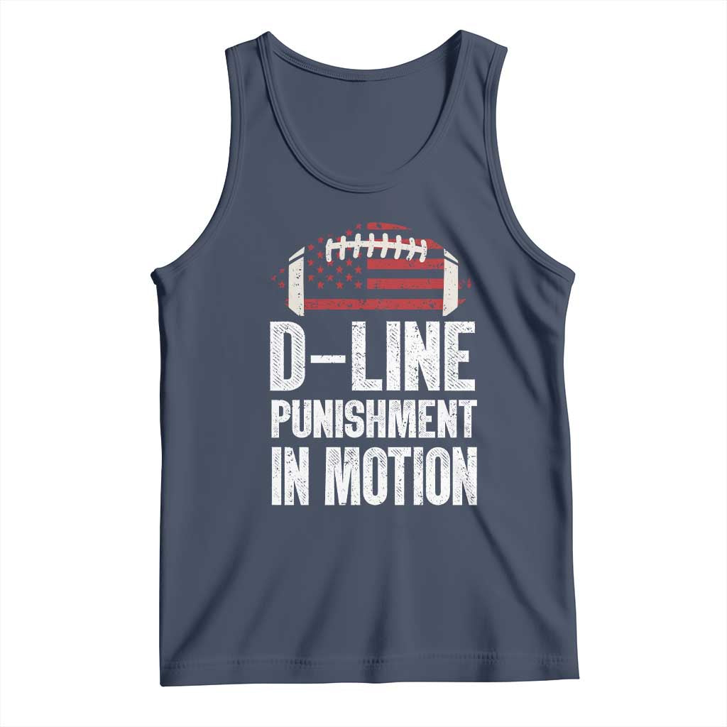 Football Defensive Lineman Tank Top D Line Punishment In Motion American Flag - Wonder Print Shop