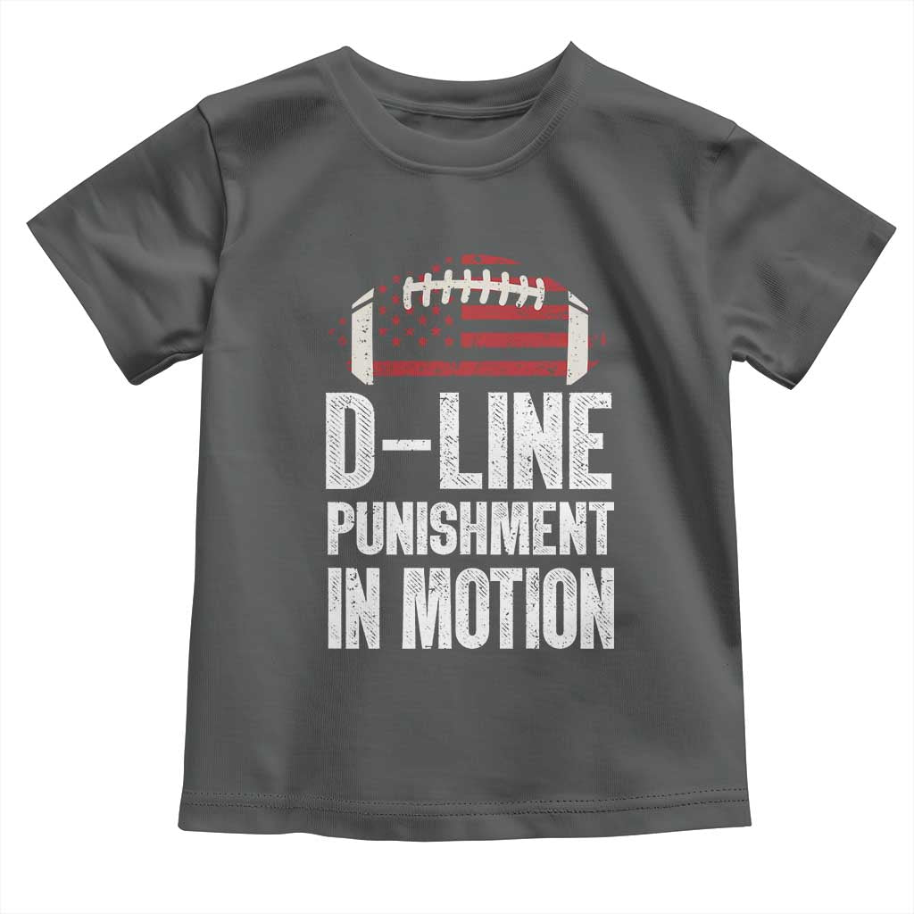 Football Defensive Lineman Toddler T Shirt D Line Punishment In Motion American Flag - Wonder Print Shop