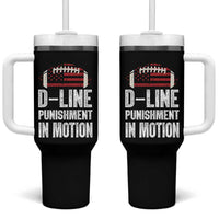 Football Defensive Lineman Tumbler With Handle D Line Punishment In Motion American Flag - Wonder Print Shop