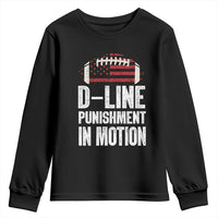 Football Defensive Lineman Youth Sweatshirt D Line Punishment In Motion American Flag - Wonder Print Shop