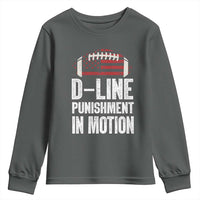 Football Defensive Lineman Youth Sweatshirt D Line Punishment In Motion American Flag - Wonder Print Shop