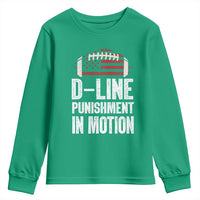 Football Defensive Lineman Youth Sweatshirt D Line Punishment In Motion American Flag - Wonder Print Shop